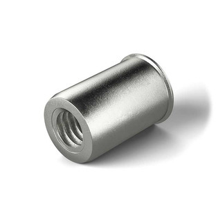 Écrous à sertir RIVKLE® inox tête fine fût lisse ouvert